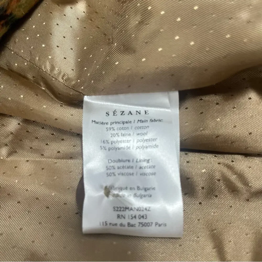 Sezane Suzon Plaid Coat NWT - Picture 9 of 9